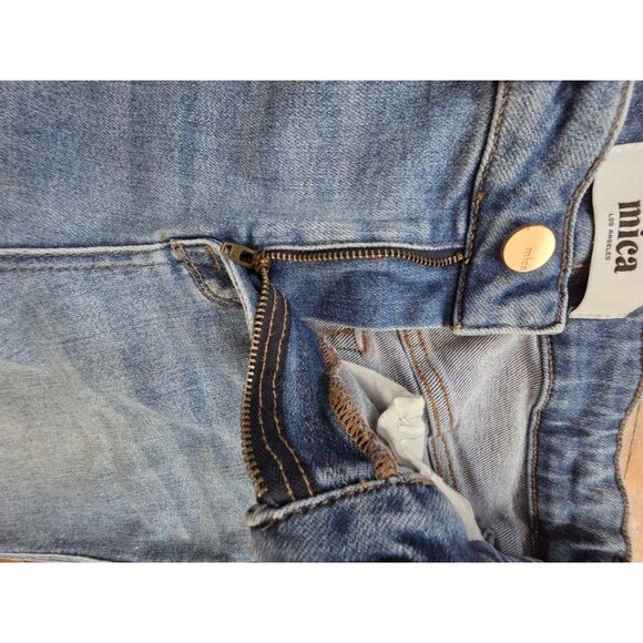 Mica Los Angeles Jeans Women's Straight Leg Raw Hem Pockets Blue Size 26 A001247 - Picture 8 of 11